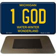 1 God Michigan Blue Novelty Magnet