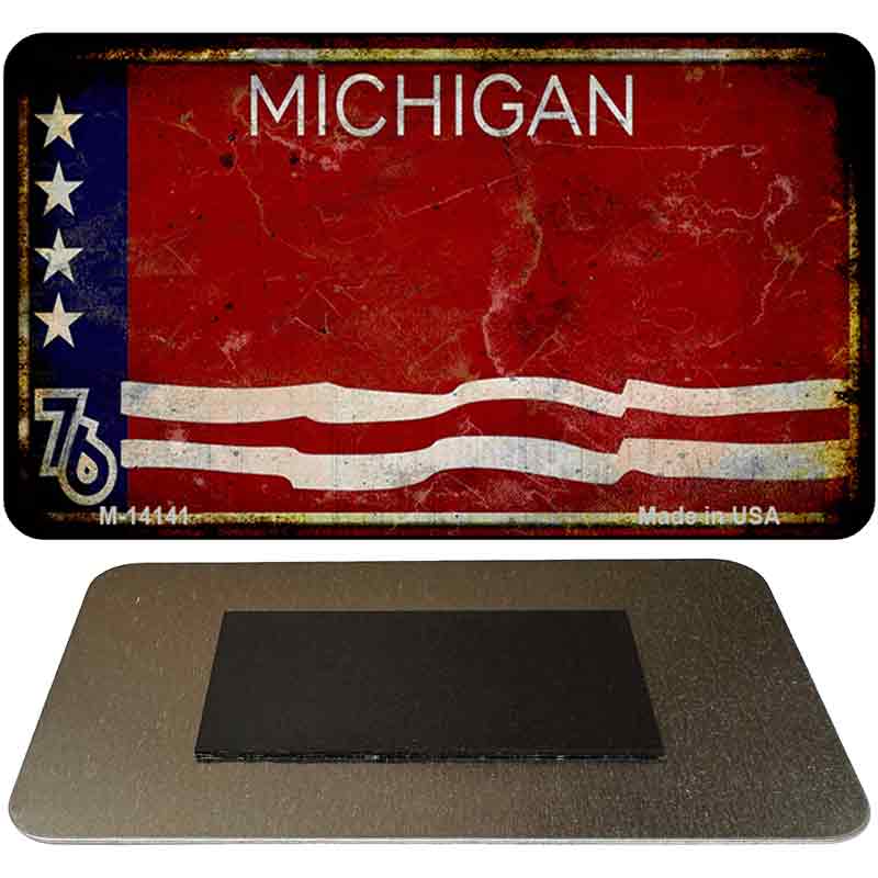 Rusty Michigan Bicentennial 76 Novelty Metal Magnet | Smart Blonde