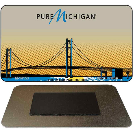 Pure Michigan Mackinac Bridge Novelty Metal Magnet