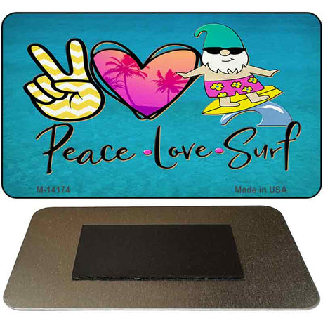 Peace Love Surf Novelty Metal Magnet