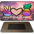 Peace Love Summer Pineapple BeachNovelty Metal Magnet