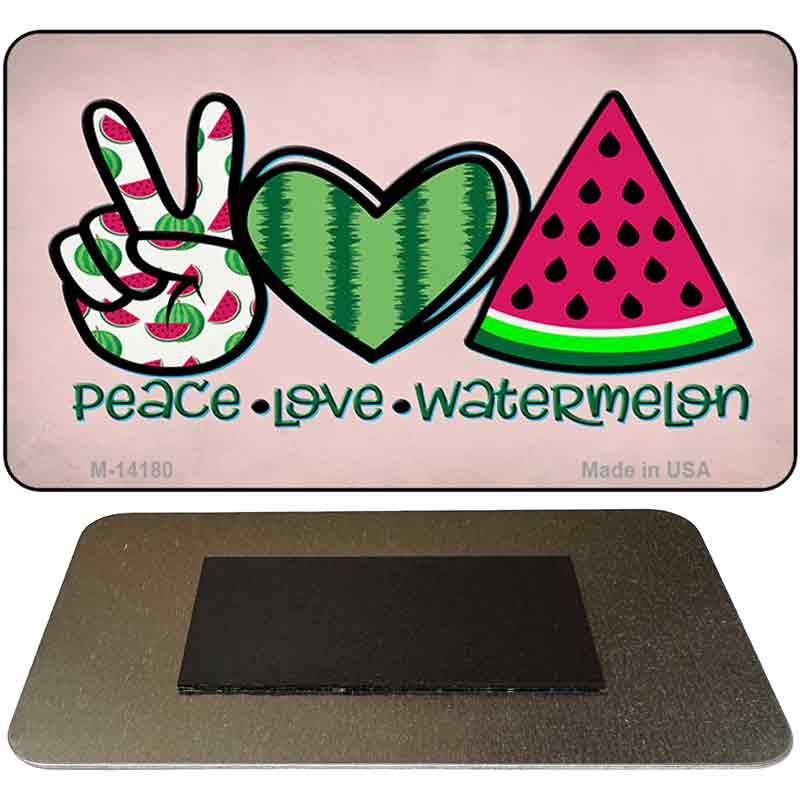Peace Love Watermelon Novelty Metal Magnet