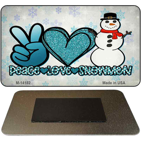 Peace Love Snowman Novelty Metal Magnet