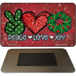 Peace Love Joy Novelty Metal Magnet