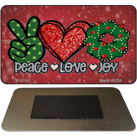 Peace Love Joy Novelty Metal Magnet