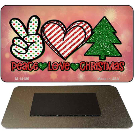 Peace Love Christmas Novelty Metal Magnet