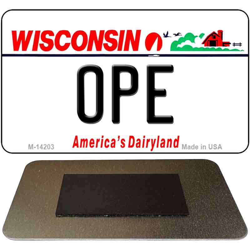 Ope Wisconsin Novelty Metal Magnet