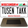 Tusen Takk Wisconsin Novelty Metal Magnet