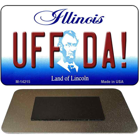 Uff Da Illinois Novelty Metal Magnet