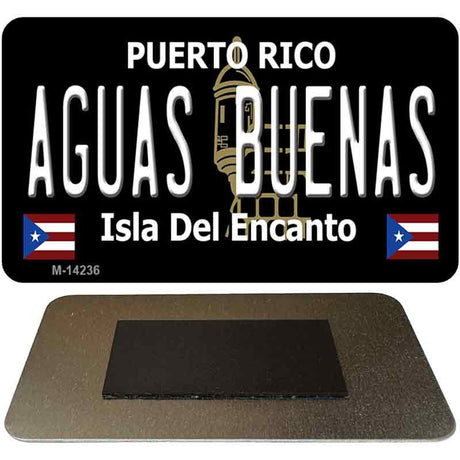 Aguas Buenas Puerto Rico Black Novelty Metal Magnet