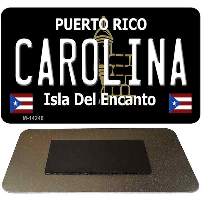 Carolina Puerto Rico Black Novelty Metal Magnet