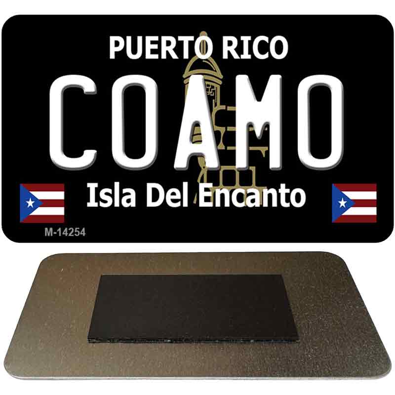 Coamo Puerto Rico Black Novelty Metal Magnet