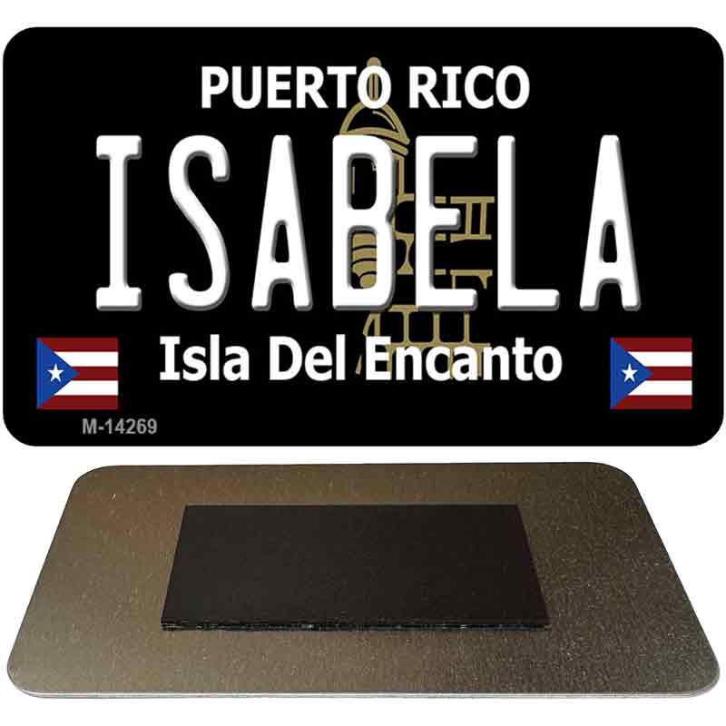 Isabela Puerto Rico Black Novelty Metal Magnet