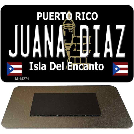 Juana Diaz Puerto Rico Black Novelty Metal Magnet