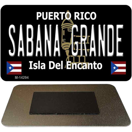 Sabana Grande Puerto Rico Black Novelty Metal Magnet