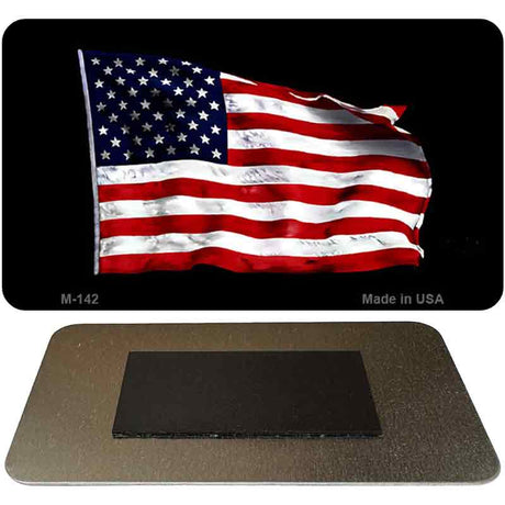 American Waving Flag Black Novelty Metal Magnet M-142