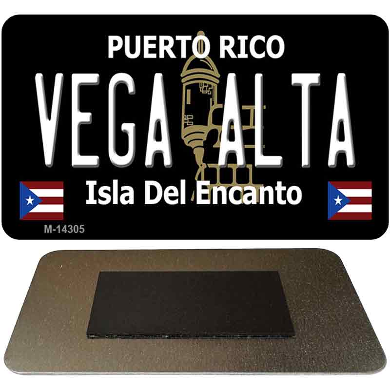 Vega Alta Puerto Rico Black Novelty Metal Magnet