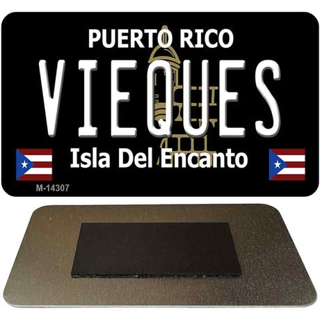 Vieques Puerto Rico Black Novelty Metal Magnet