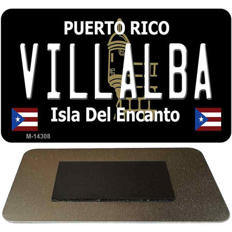 Villalba Puerto Rico Black Novelty Metal Magnet