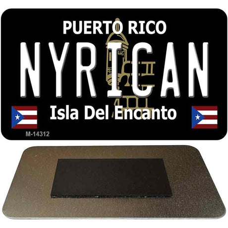 Nyrican Puerto Rico Black Novelty Metal Magnet