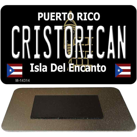 Cristorican Puerto Rico Black Novelty Metal Magnet