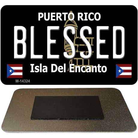 Blessed Puerto Rico Black Novelty Metal Magnet