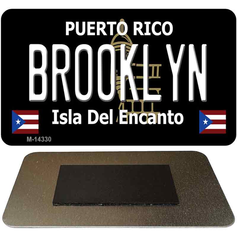 Brooklyn Puerto Rico Black Novelty Metal Magnet