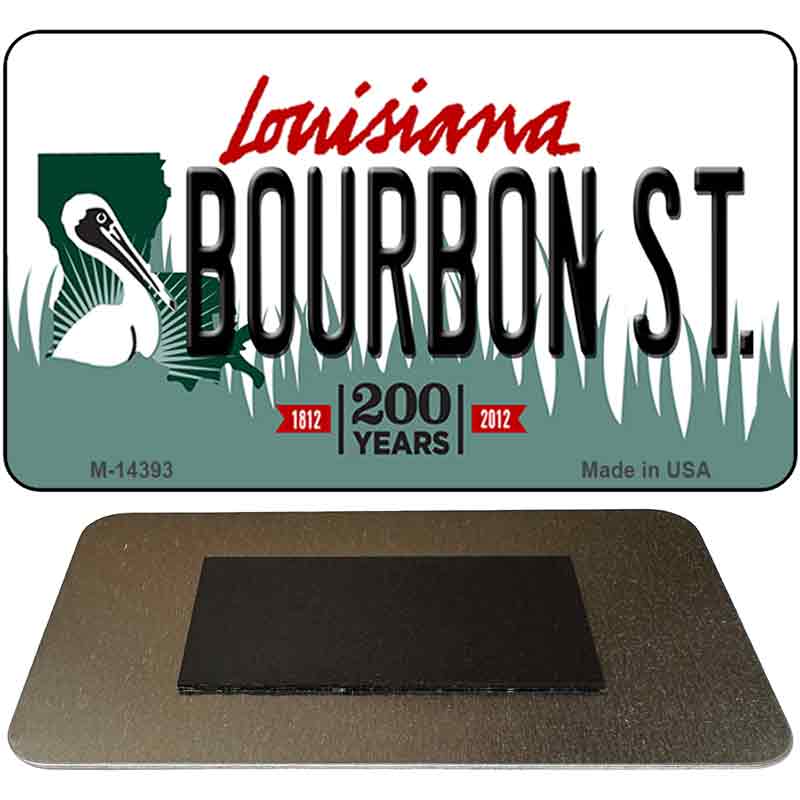 Bourbon St Louisiana Novelty Metal Magnet