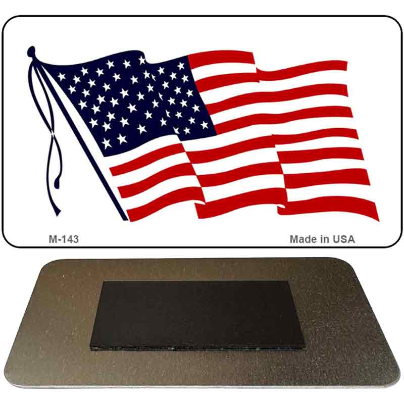 American Waving Flag White Novelty Metal Magnet M-143