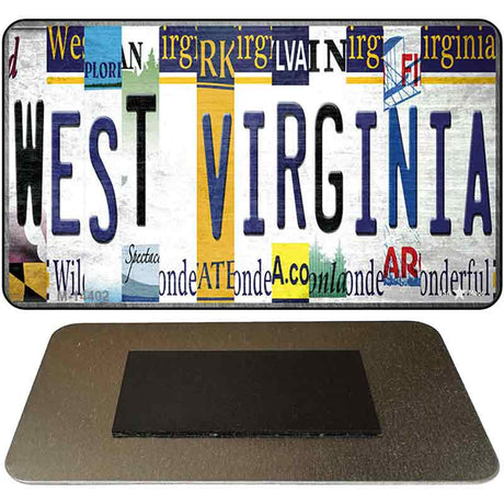 West Virginia License Plate Art Novelty Metal Magnet