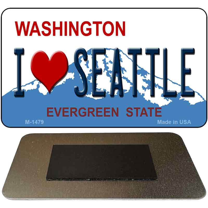 I Love Seattle Washington State License Plate Tag Magnet M-1479