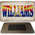 Williams White Inlayed State Flag Novelty Metal Magnet M-1493