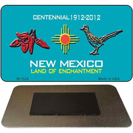 Red Chili & Road Runner Teal New Mexico Novelty Magnet M-1528