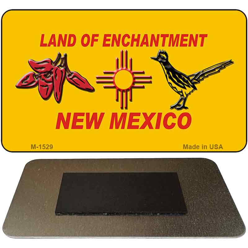 Red Chili & Road Runner Yellow New Mexico Novelty Magnet M-1529