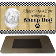 Sheep Dog Pencil Sketch Novelty Metal Magnet M-1724