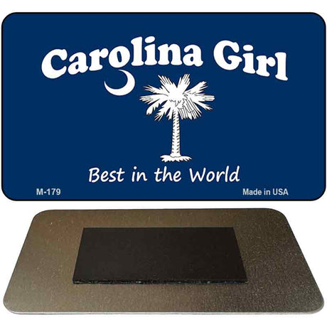 Carolina Girl Blue Flag Novelty Metal Magnet M-179