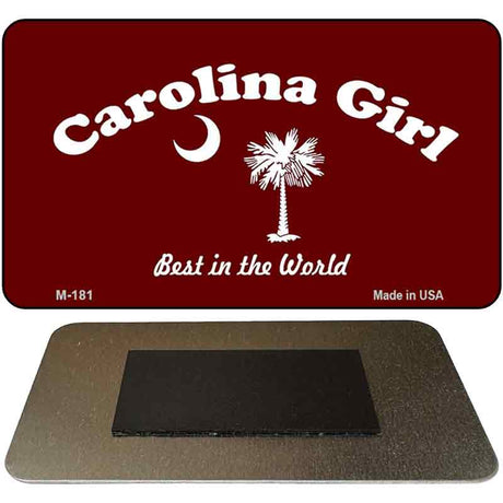 Carolina Girl Burgandy Flag Novelty Metal Magnet M-181