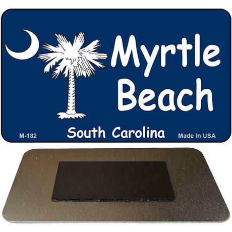 Myrtle Beach Blue Flag Novelty Metal Magnet M-182