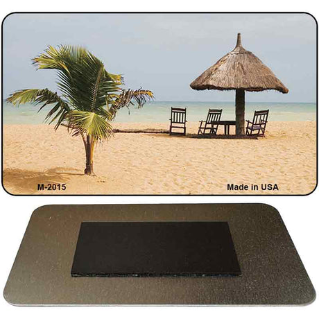 Tropical Beach Setting Novelty Metal Magnet M-2015