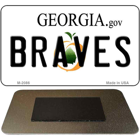 Braves Georgia State License Plate Tag Magnet M-2086