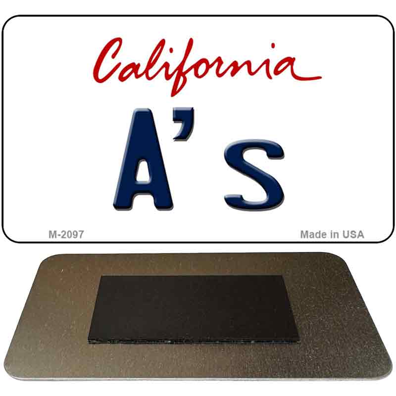 A's California State License Plate Tag Magnet M-2097