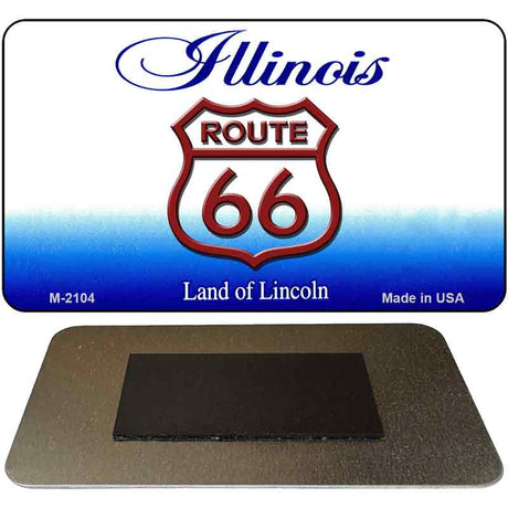 Route 66 On Illinois Novelty Metal Magnet M-2104