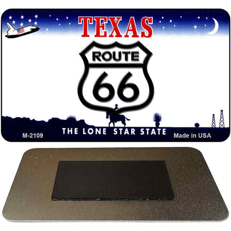 Route 66 On Texas Novelty Metal Magnet M-2109