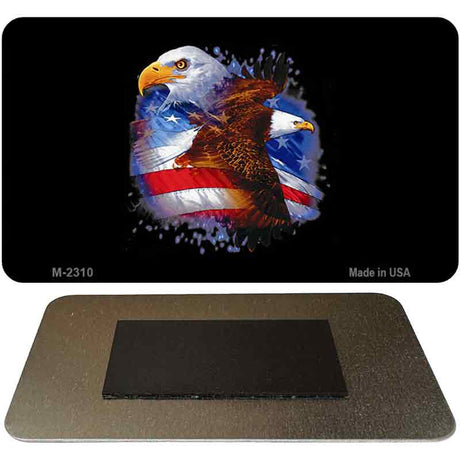 Eagle With Flag Novelty Metal Magnet M-2310