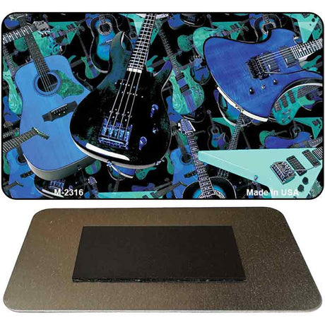 Guitars Blue Novelty Metal Magnet M-2316