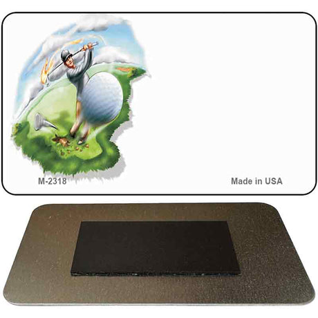 Golf Offset Novelty Metal Magnet M-2318