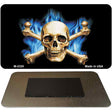 Blue Flame And Crossbones Novelty Metal Magnet M-2320