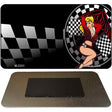 Pinup Girl Checkered Flags Novelty Metal Magnet M-2351