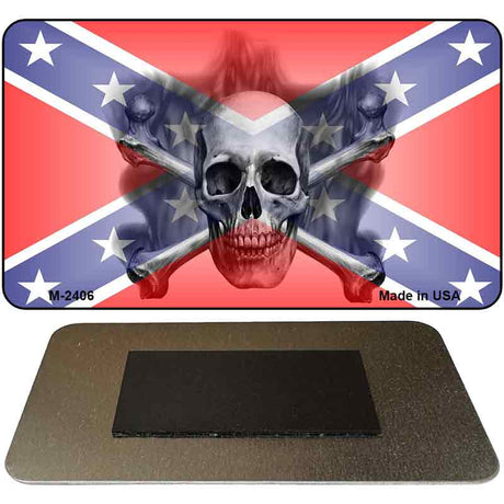 Confederate Skull Novelty Metal Magnet M-2406