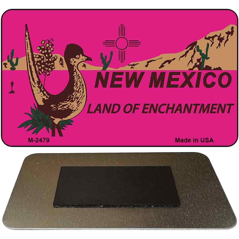 Roadrunner Pink New Mexico Novelty Metal Magnet M-2479